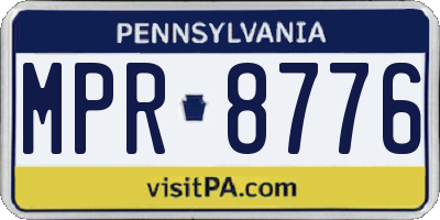 PA license plate MPR8776