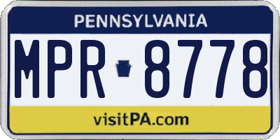 PA license plate MPR8778
