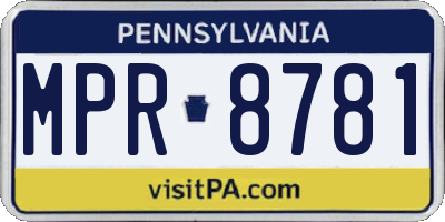 PA license plate MPR8781