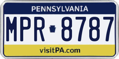 PA license plate MPR8787