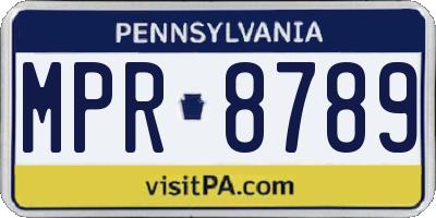 PA license plate MPR8789