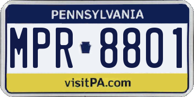 PA license plate MPR8801