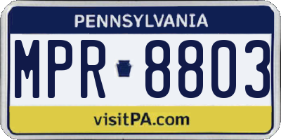 PA license plate MPR8803