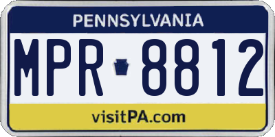 PA license plate MPR8812