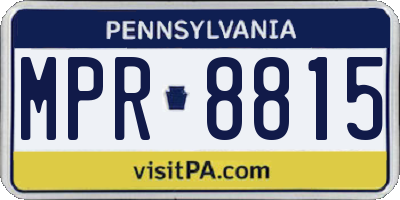PA license plate MPR8815