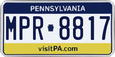 PA license plate MPR8817