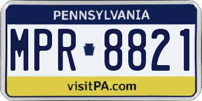 PA license plate MPR8821