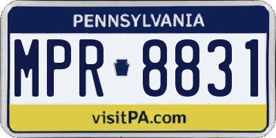 PA license plate MPR8831