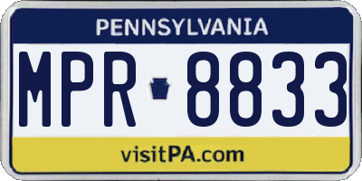 PA license plate MPR8833