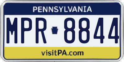 PA license plate MPR8844