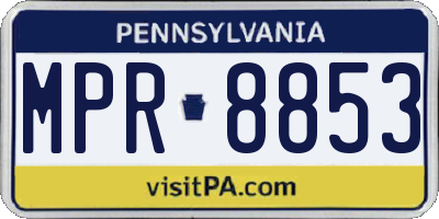 PA license plate MPR8853