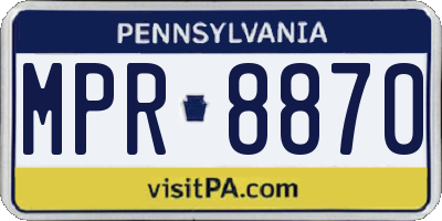 PA license plate MPR8870