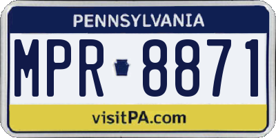 PA license plate MPR8871