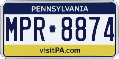 PA license plate MPR8874