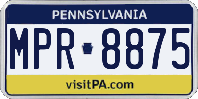 PA license plate MPR8875