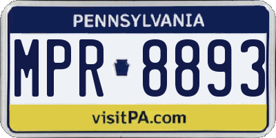 PA license plate MPR8893