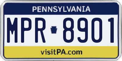 PA license plate MPR8901