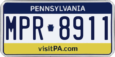 PA license plate MPR8911