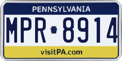 PA license plate MPR8914