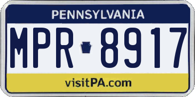 PA license plate MPR8917