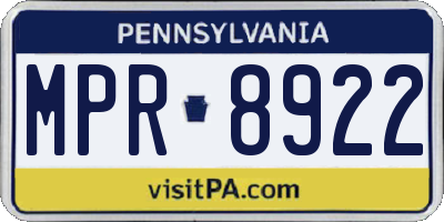 PA license plate MPR8922