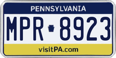 PA license plate MPR8923