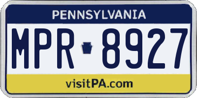 PA license plate MPR8927