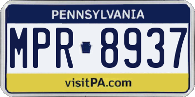 PA license plate MPR8937