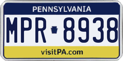 PA license plate MPR8938