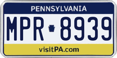 PA license plate MPR8939