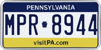 PA license plate MPR8944