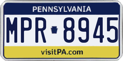 PA license plate MPR8945