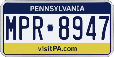 PA license plate MPR8947