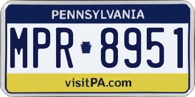 PA license plate MPR8951