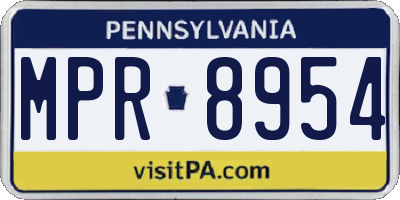 PA license plate MPR8954