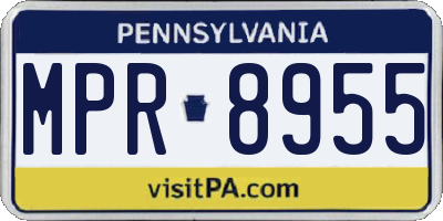 PA license plate MPR8955