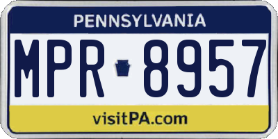 PA license plate MPR8957