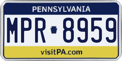 PA license plate MPR8959