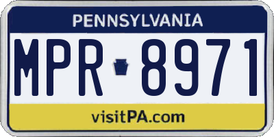 PA license plate MPR8971