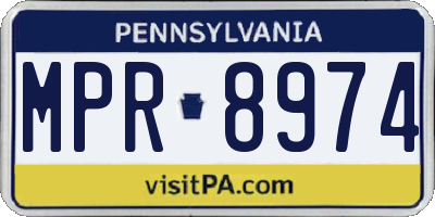 PA license plate MPR8974