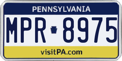 PA license plate MPR8975