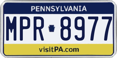PA license plate MPR8977