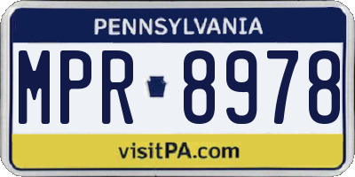 PA license plate MPR8978