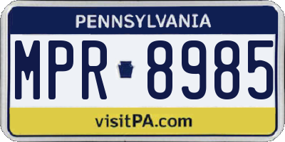 PA license plate MPR8985