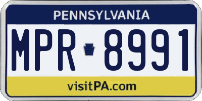 PA license plate MPR8991