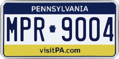 PA license plate MPR9004