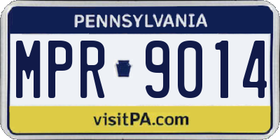 PA license plate MPR9014