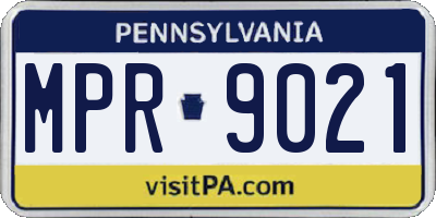 PA license plate MPR9021