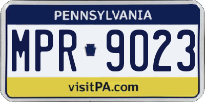 PA license plate MPR9023
