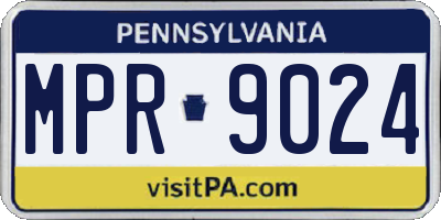 PA license plate MPR9024